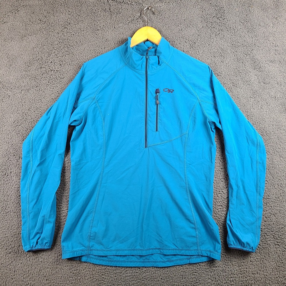 Outdoor Research Ferrosi Windshirt Womens Large Blue 1/4 Zip Pullover 250104